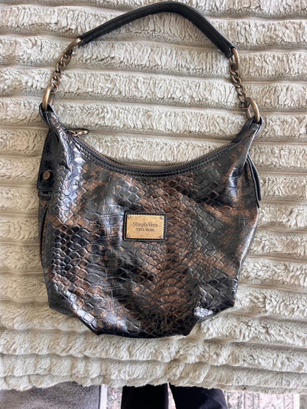 Simply Vera by Vera Wang Faux Snakeskin Shoulder Bag